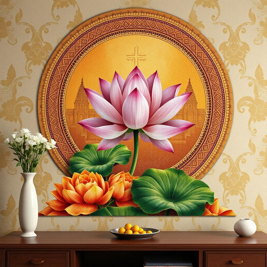 Home Lotus Pichwai Art Painting
