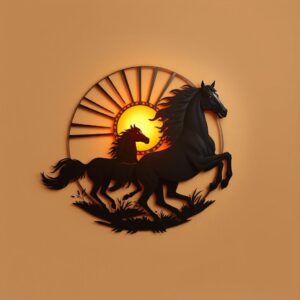 Running Horses Metal Art